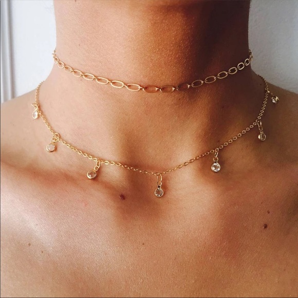 • Marley • Link + Gem Layered Necklace - Picture 2 of 2